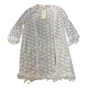 New La Bellum Hillary Scott XL Lace Embroidered Floral Bridal Robe‎ Kimono Cardi